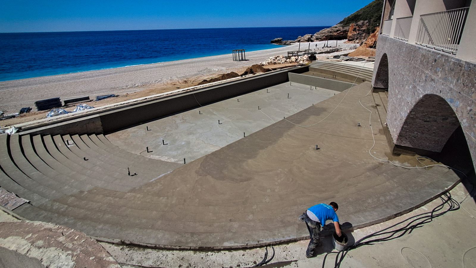Pool waterproofing, Palasë — SARP & LAB