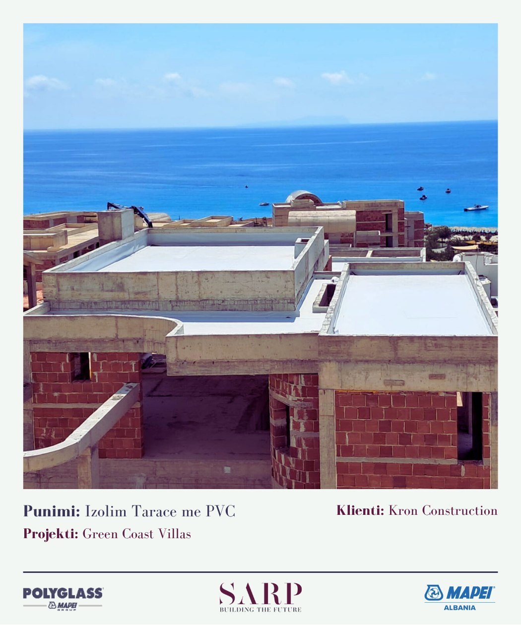 Izolim tarace me PVC — Green Coast Villas, klienti Kron Construction