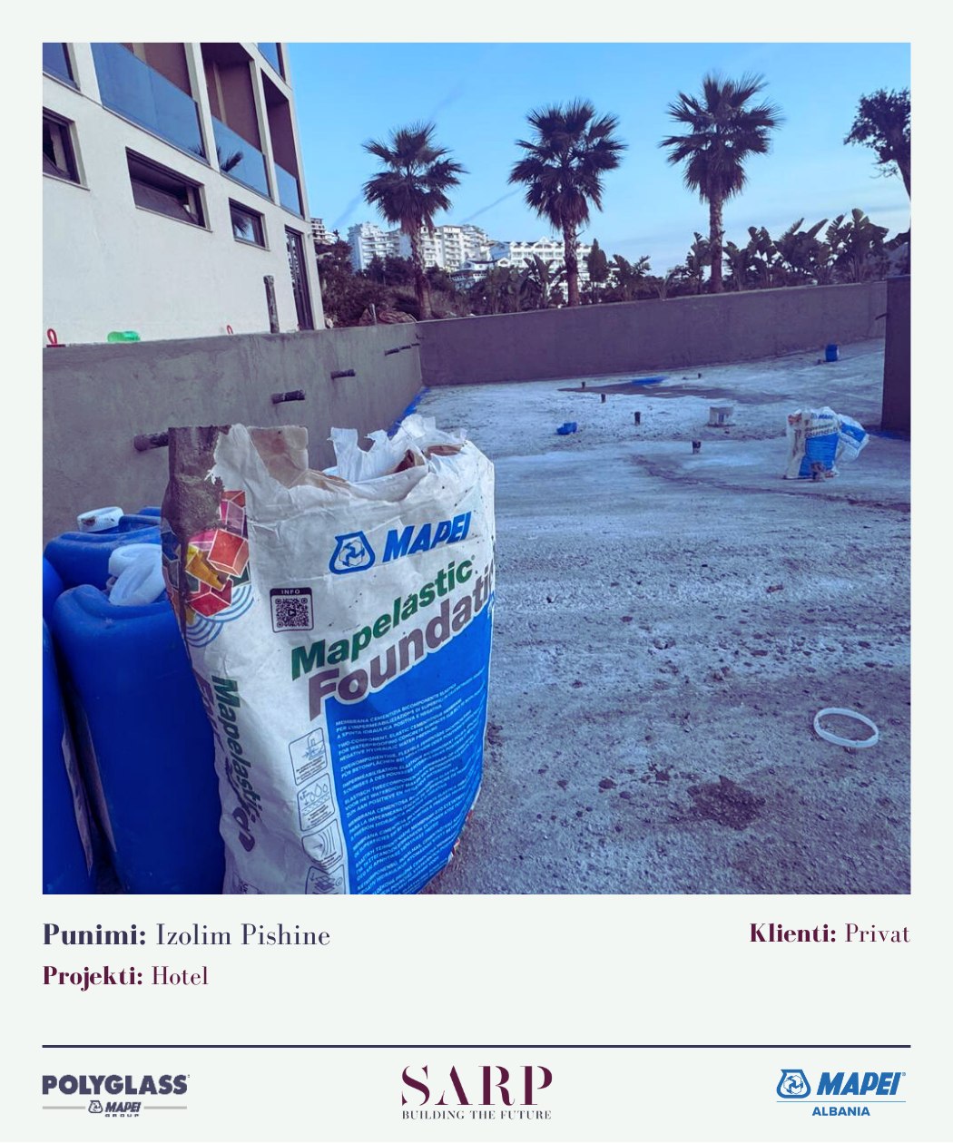 Izolim pishine me Mapelastic Foundation — projekt hotelier