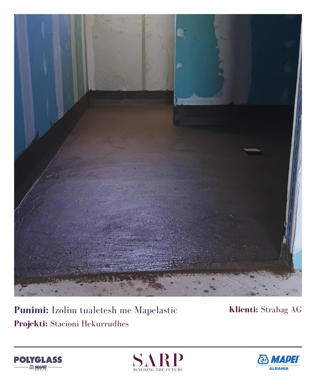 Izolim tualetesh me Mapelastic — Stacioni Hekurudhës, klienti Strabag AG