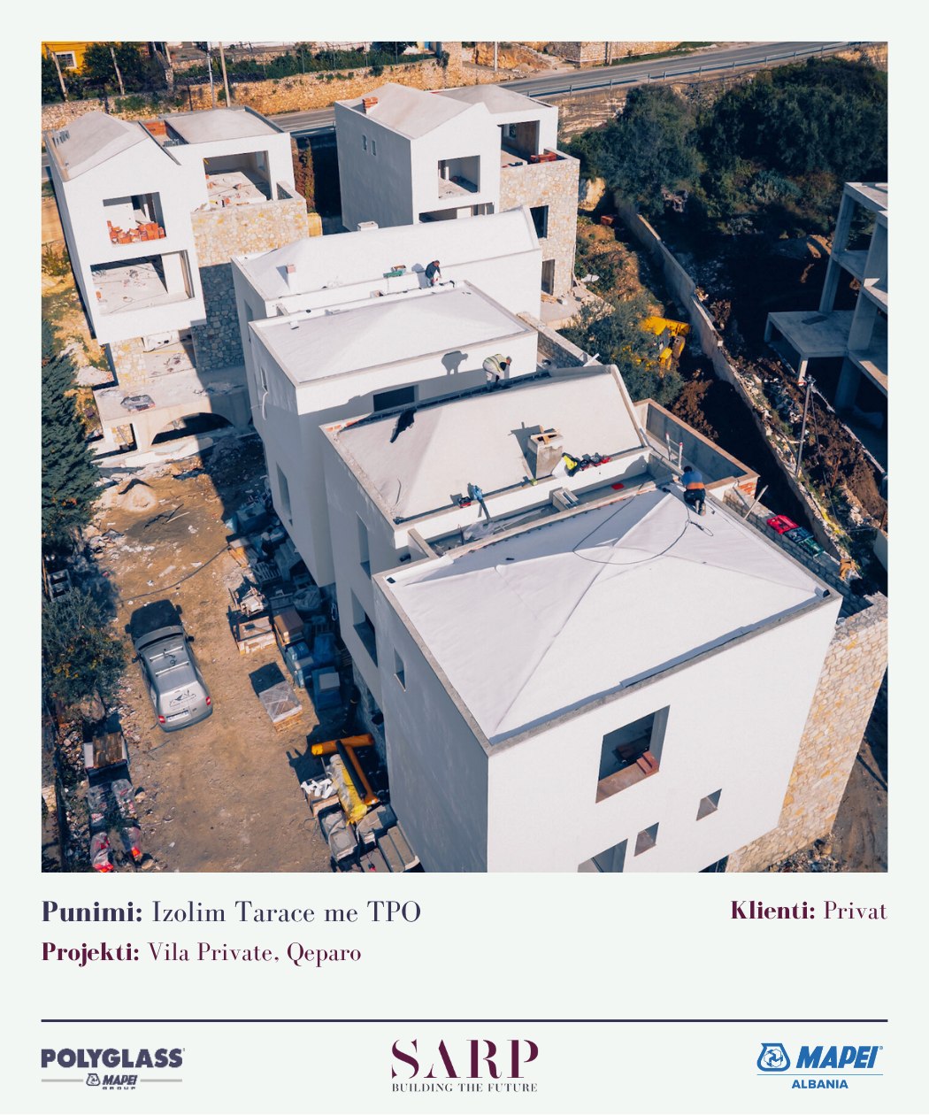 Izolim tarace me TPO — vilë private, Qeparo